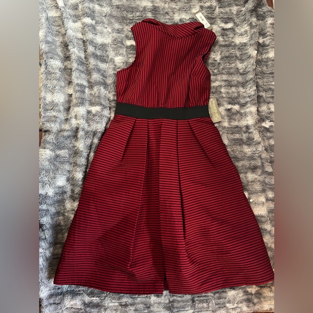 NWT Eva Mendes for New York & Company Red Striped Dress